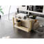Console rectangulaire en placage de bois massif, table de canapé large, table de canapé derrière avec amplement de rangement pour le vestibule et le salon-393551640