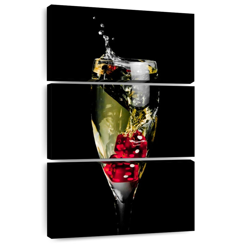 Dés rouges Senne en champagne, H 32 po x l 20 po