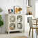 Retro Storage Cabinet With Tempered Glass Doors