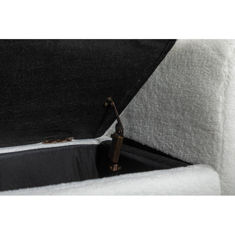 Teddy Fabric Storage Bench Bedroom Bench With Gold Metal Trim Strip