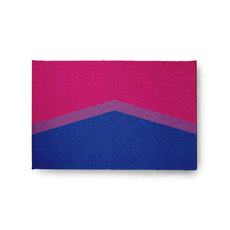 Tapis en chenille tissé à la machine en rose / bleu Samoni, Rectangle 2 pi x 3 pi