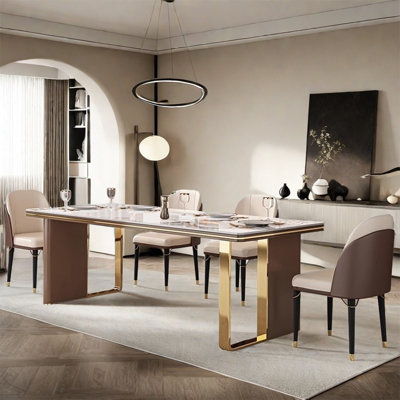 Rectangular modern simple dining table and chair
