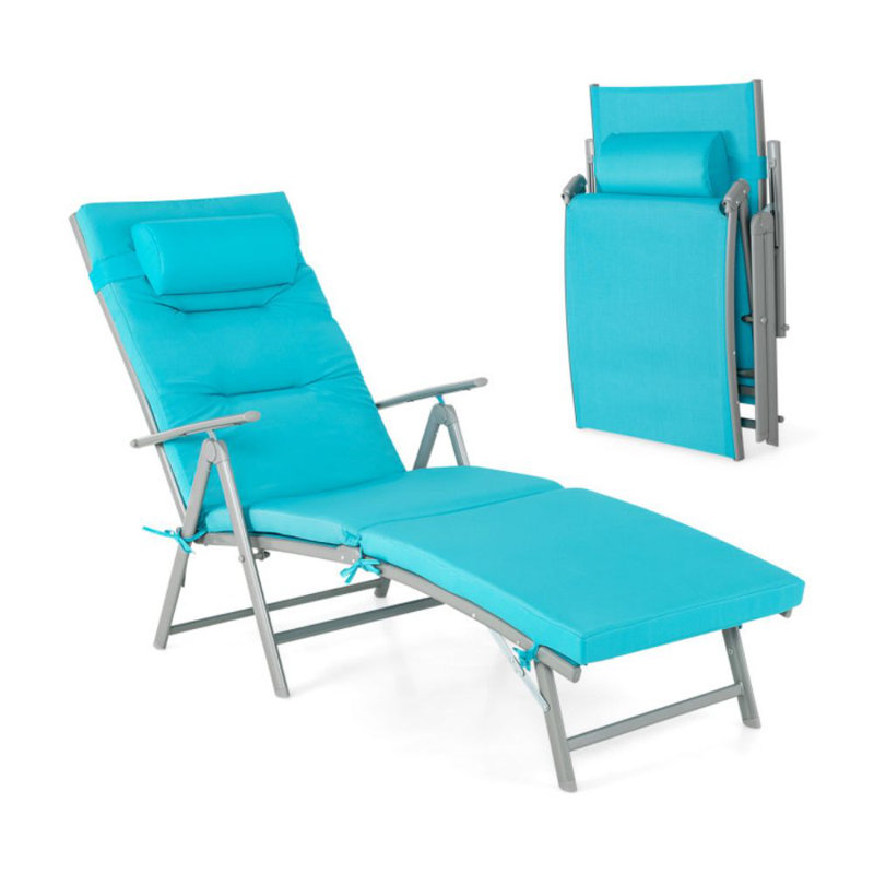 Chaise longue d'extérieur pliante inclinable pour cour arrière