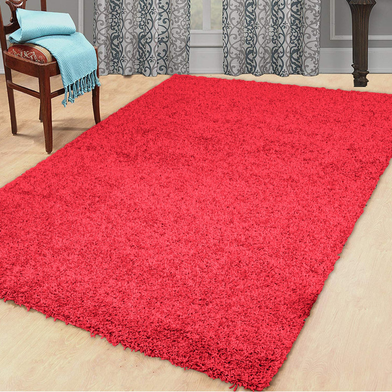 Kailum Solid Colour Shag Area Rug, Rectangle 120 x 170cm