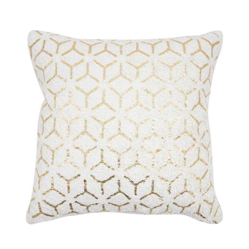 Grandcanyon Gold Foil Geometric Cotton Throw Pillow
