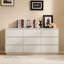 Commode blanche moderne avec 9 tiroirs P2 | Armoire de rangement 63 po x 16 po x 31 po à trois niveaux | 1 pièce