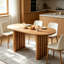 Table de salle à manger moderne ovale en panneau de fibres à densité moyenne de 65,35 po, table de cuisine brune avec pieds cylindriques, table de salle à manger spacieuse pour 4 personnes, meubles de style Mid-Century pour la salle à manger, table de cuisine robuste facile à nettoyer