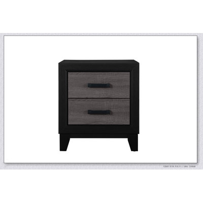 Table de chevet gris et noir SOLUTO
