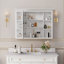 Armoire à pharmacie avec cadre en bois massif avec miroir et tablettes en bois l 24 po x H 30 po-1841709971-1841709968
