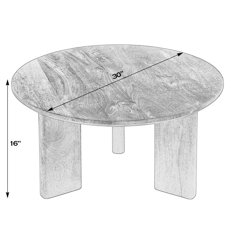 Anasa 30 in. W Round Wood Coffee Table
