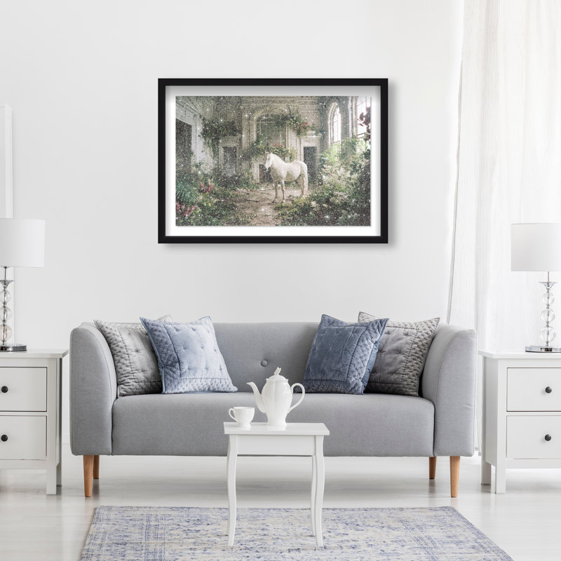 Palace Pasture II Shadowbox Animals Print by Oliver Gal, Black Frame, 15 x 10, 31.5"H x 21.5"W, Black Shadowbox