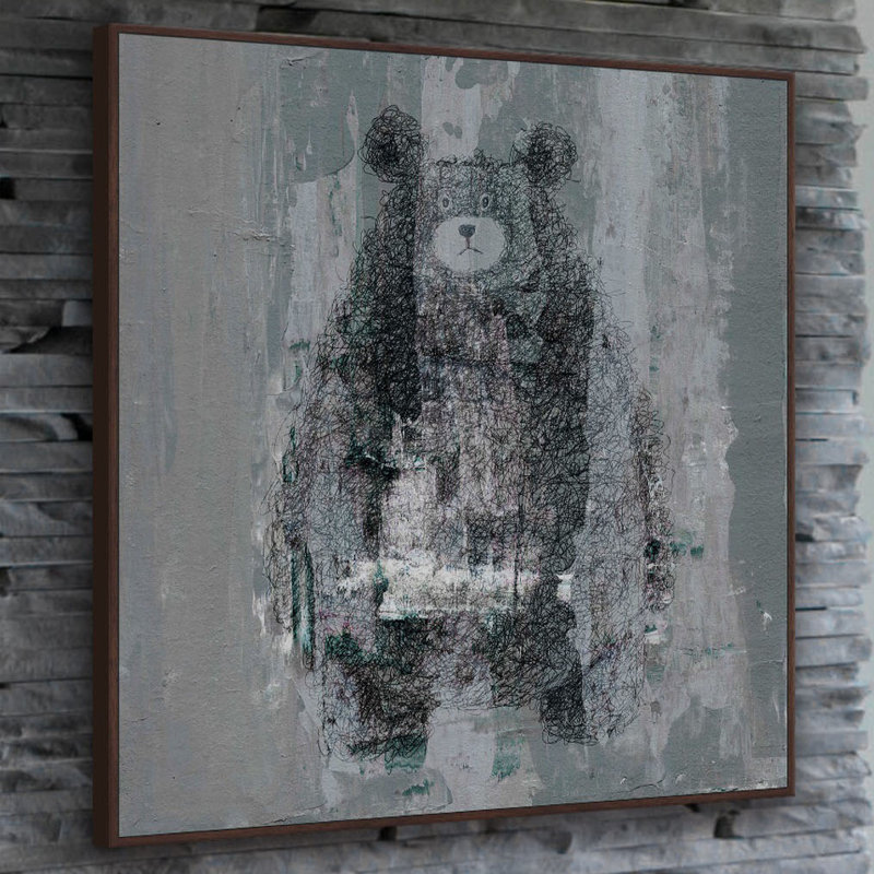 « bear confusion », reproduction d’art sur toile encadrée, H 20 po x l 20 po x P 1,5 po