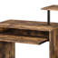 Bureau d'ordinateur avec plateau à clavier intégré et tablettes en chêne noir rustique-1883587870-1883587873