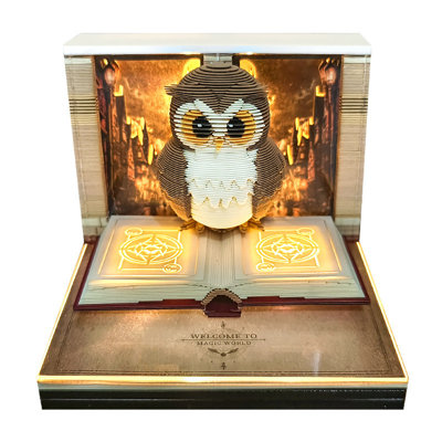 Calendar 2026 Time Piece Calendar With 52 Weekly Calendars For 2026 Book And Cute Owl Paper Carving Art Note Book Suitable For Room And Office Desktop