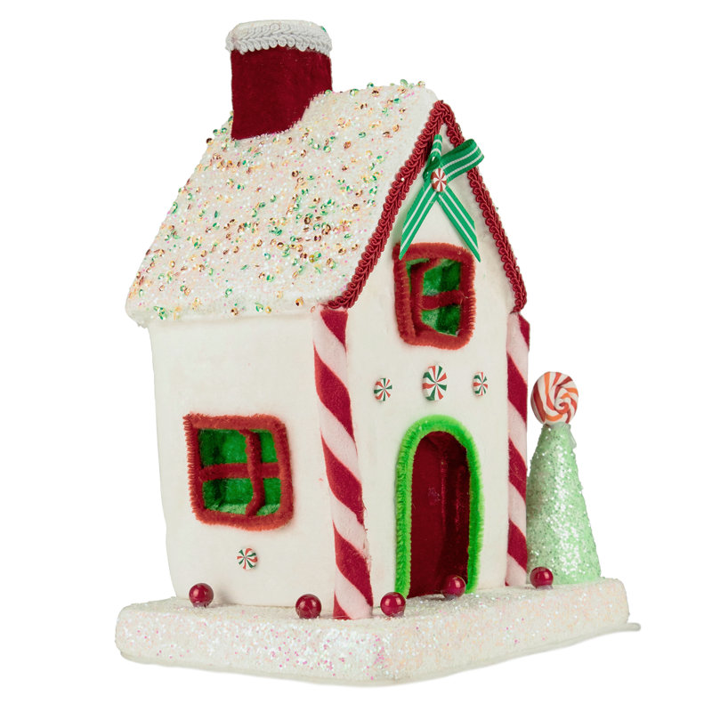 Décoration de Noël 11 po blanc et rouge bonbon à la menthe poivrée