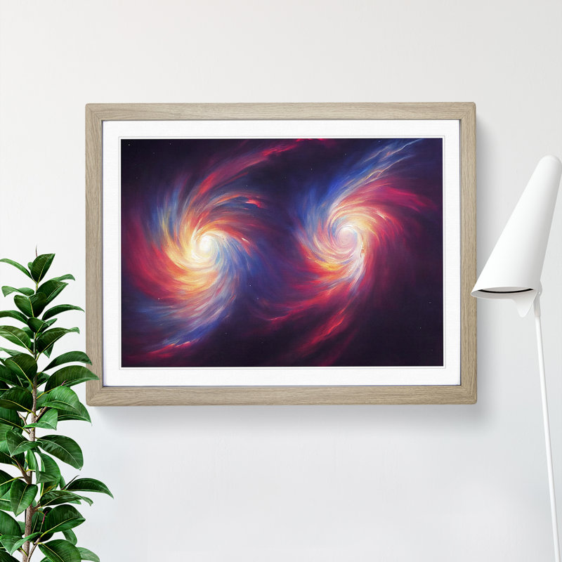 Colourful Cosmos Vol.2 - Framed Print, 25cm H x 34cm W x 2cm D, Oak