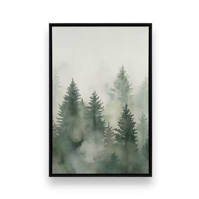 Foggy Morning Woodland II Print on Canvas