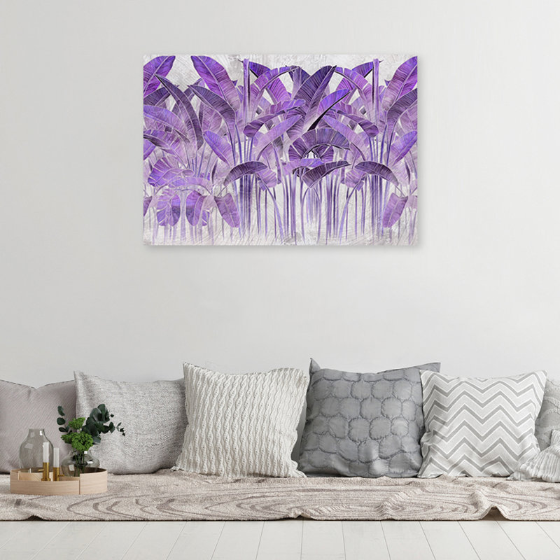 Purple Banana Leaves - Wrapped Canvas Print, 70cm H x 100cm W