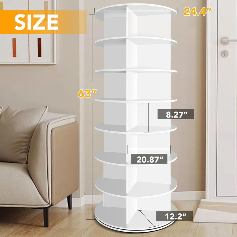 Trey 7-Tier Rotating Shoe Rack Tower