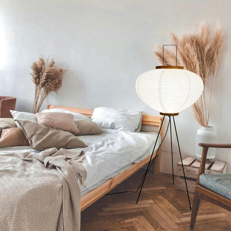 Noguchi Akari Rice Paper Floor Lamp - Handcrafted Lantern Design For Soft Ambient Lighting