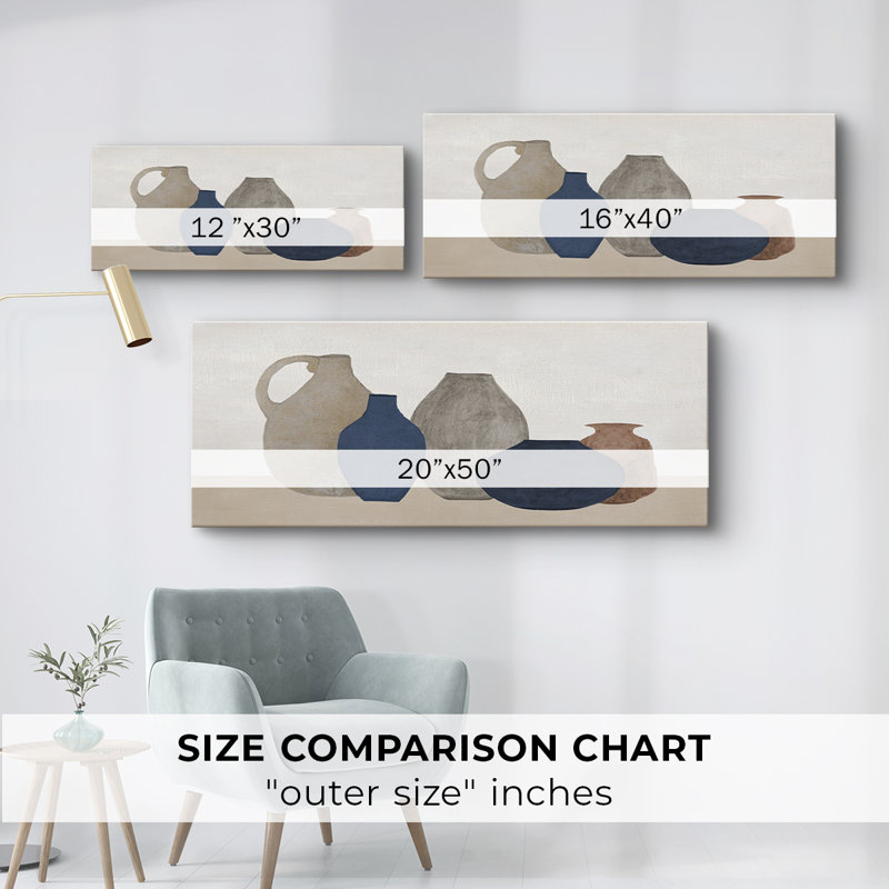 Vaisseaux simples - Toile tendue avec châssis - Prêt à accrocher, H 12 po x l 30 po