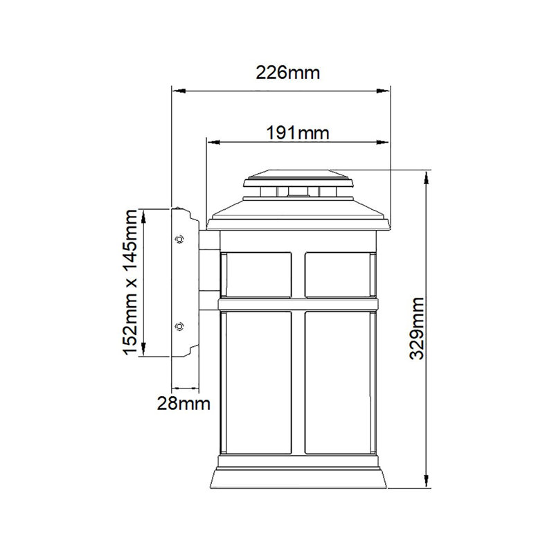 Camberlie Outdoor Wall Lantern, 32.9cm H x 19.1cm W x 22.6cm D, Silver