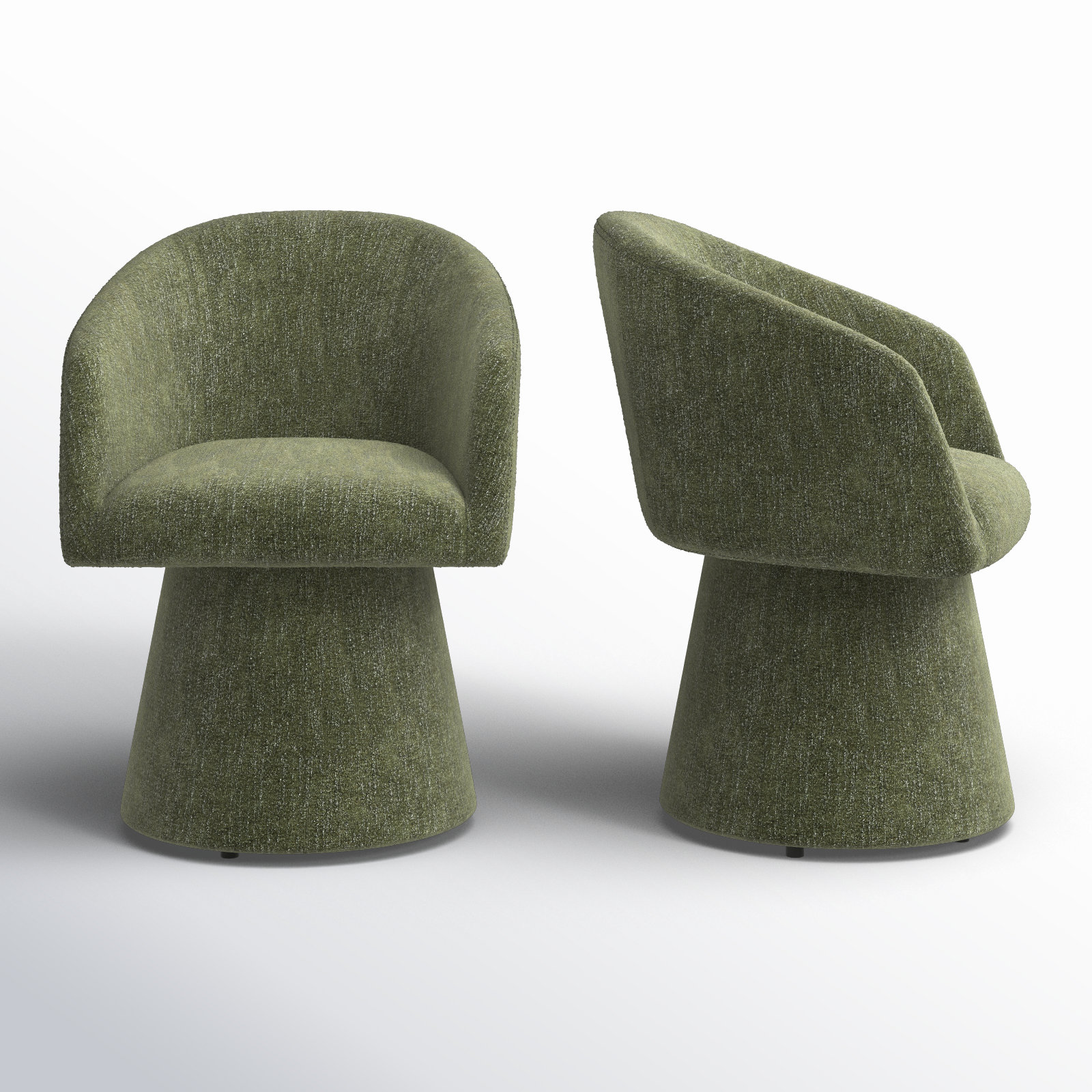 Kyo Swivel Dining Armchair, Mellow Forest Chenille