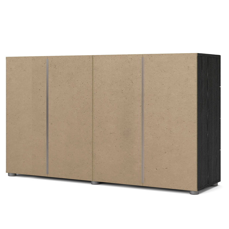 Gianna 8 Drawer 55.12" W Double Dresser, Black