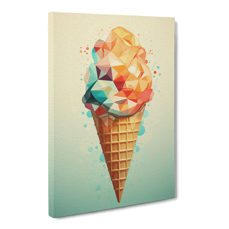 Ice Cream Geometric - Wrapped Canvas, 76cm H x 50cm W x 3cm D