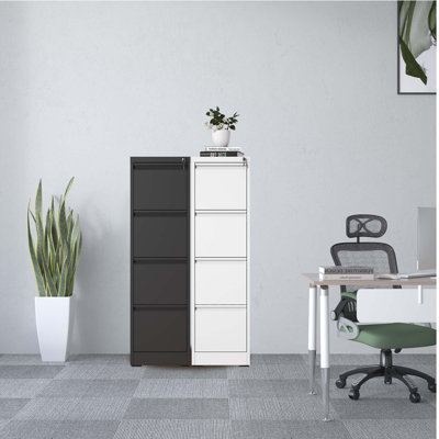 4 Drawer Metal Vertical File Cabinet With Lock Office Home Steel Vertical File Cabinet For A4 Legal/Letter Size