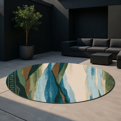 Tapis intérieur et extérieur Tranquil Maze