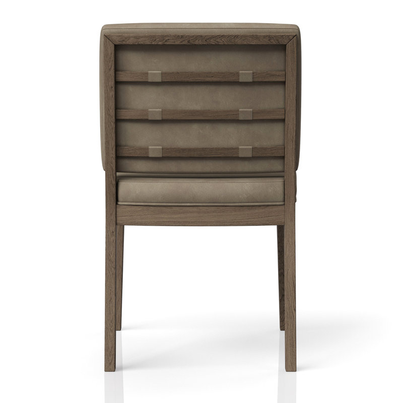 De 2 chaises à dossier souple en cuir latte - Design moderne plus doux, brun, bois massif +, 32,88 po Hauteur, 16,78 lb