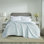 Couverture 100% coton Janiya, couverture légère réversible 350 g / m², couverture toutes saisons respirante, jeté lavable à la machine, taille simple, bleu clair