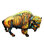 Resin Rustic Western Colorful Bison Figurine Majestic American Bison Statue with Lifelike Details for Home or Office Décor