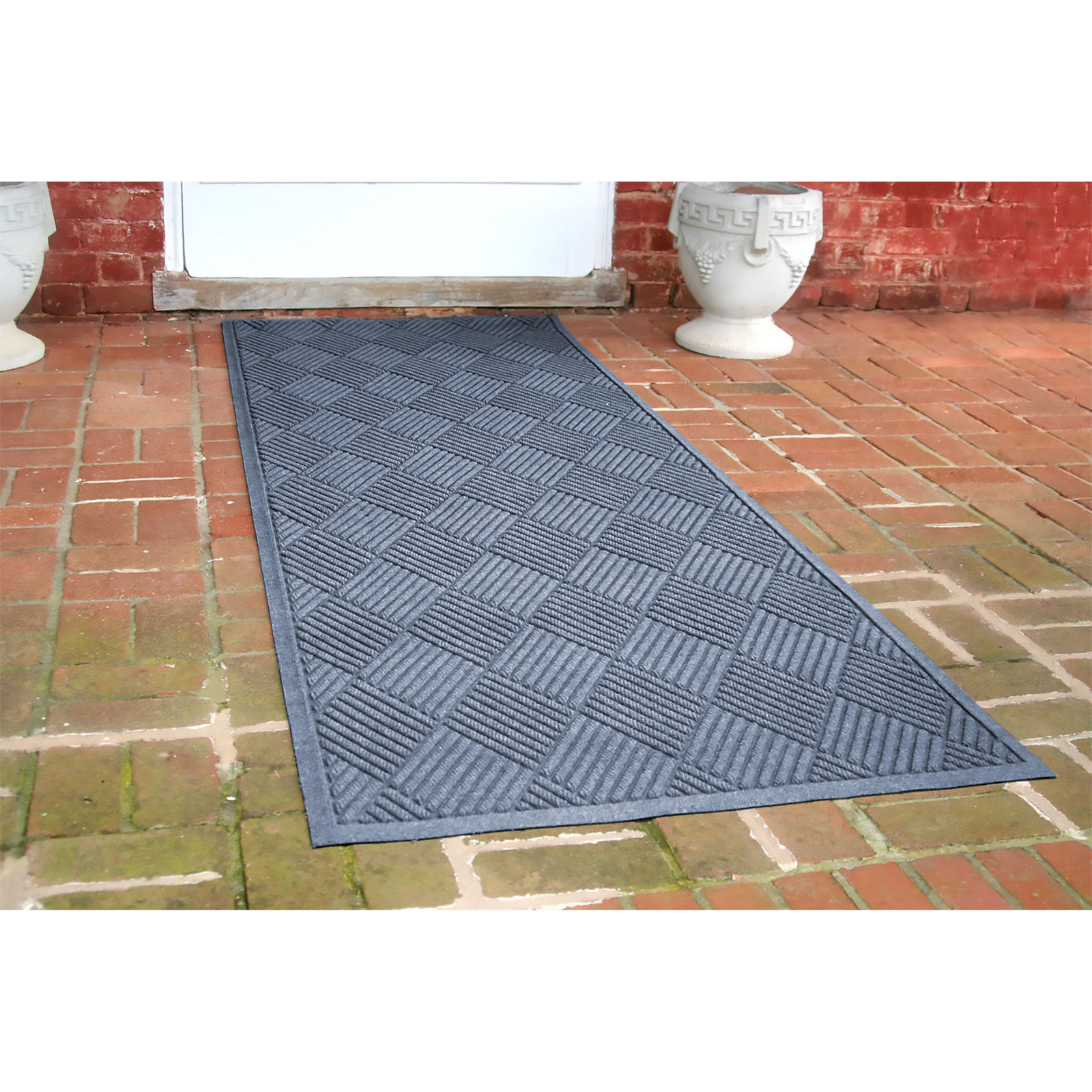 Waterhog Diamonds Indoor Outdoor Doormat, Bluestone, Runner 3' x 12'