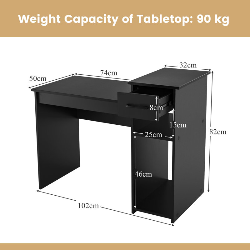 Neliyah Computer Desk, Black