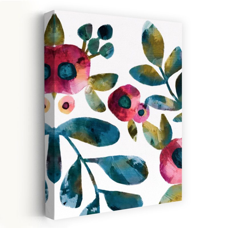 «Garden Blooms 1 Abstract Contemporary Elegant», art mural, 18" H x 12" W