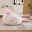 Pouf en fausse fourrure en forme de chat de 106 cm de large, fauteuil de sol confortable pour la lecture et les jeux, avec coussin pour la queue, idéal pour le salon et la chambre.-200756432