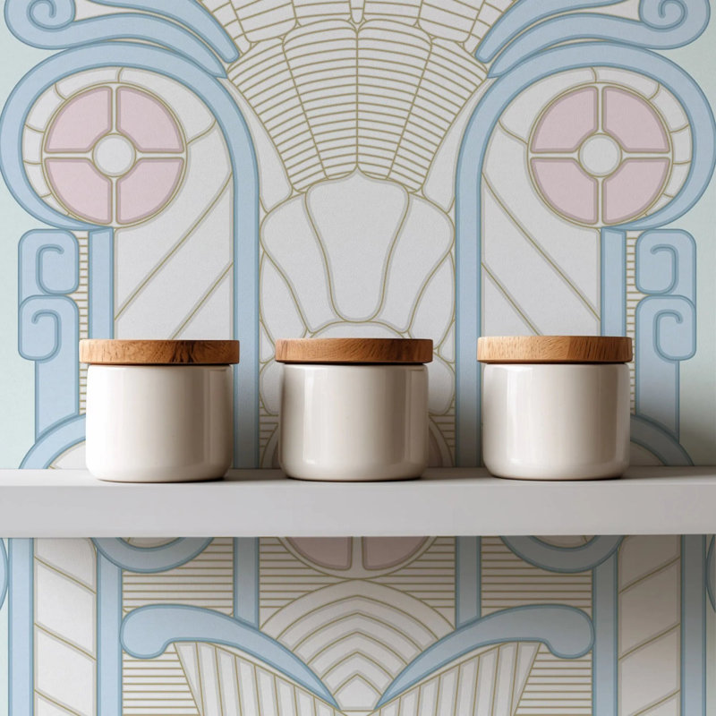 Congress Relief - Wallpaper, Sunbleached Blue, Peel & Stick