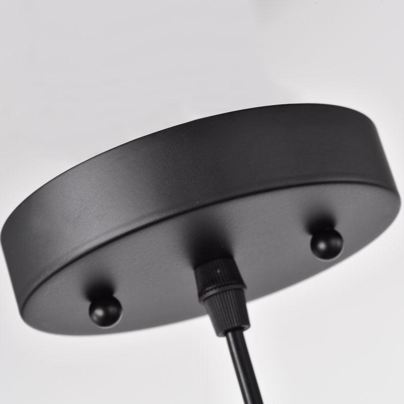 Luminaire suspendu en forme de dôme à 1 lumière Ninnette, Noir mat, H 10 po x l 9,75 po x P 9,75 po