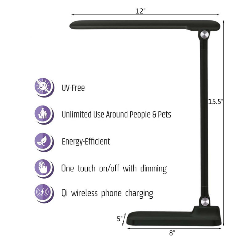 Christine Metal USB Desk Lamp, Matte Black