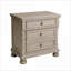 Table de chevet transitionnelle grise brossée avec 2 tiroirs - sans assemblage-854614202