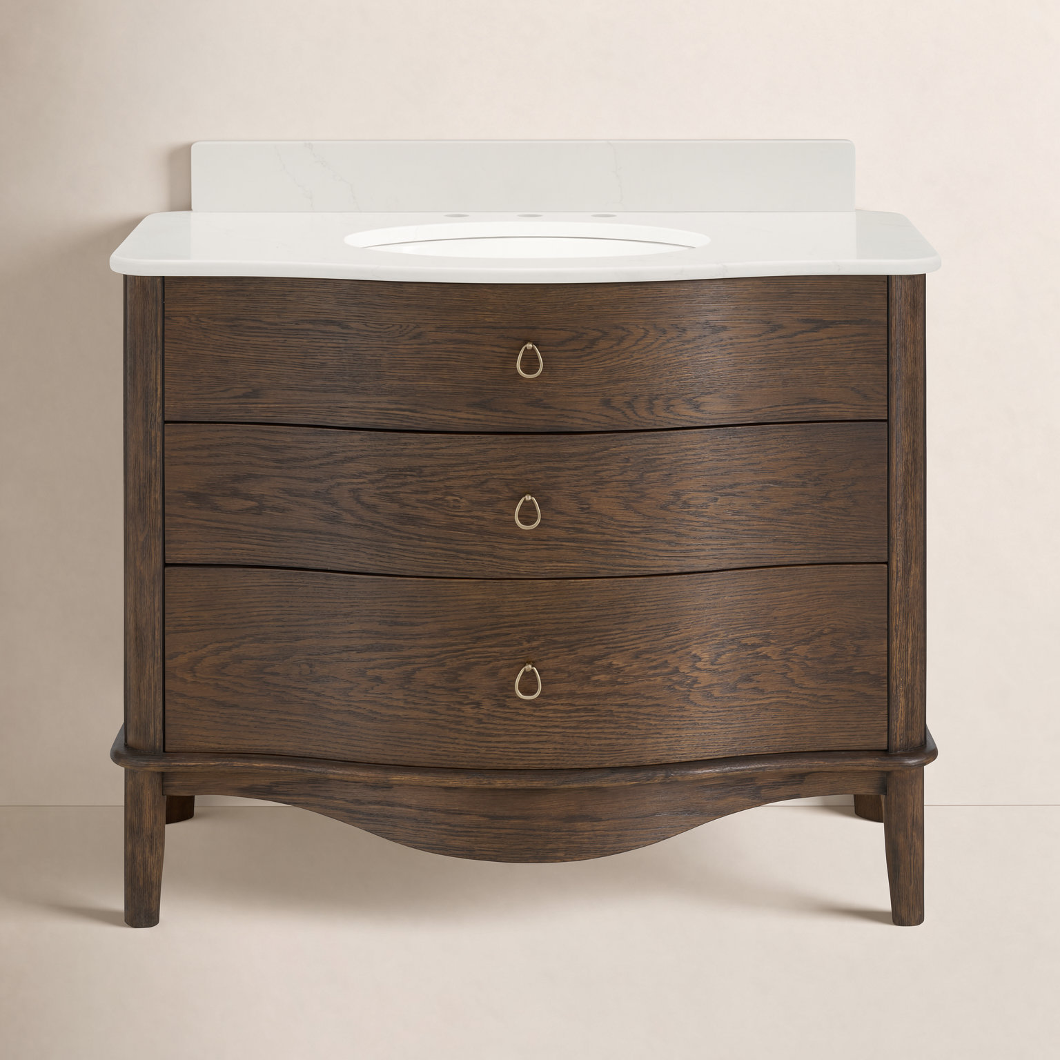 Pinehurst Oak Single Bathroom Vanity, Enhanced Brown Oak, 42"