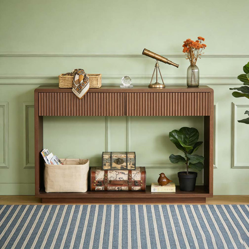 59 - Inch Console Table with 2 Drawers, Walnut