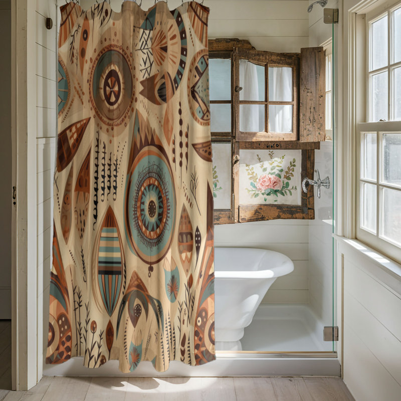 Rideau de douche Rustic Boho - Premium, H 74 po x l 71 po