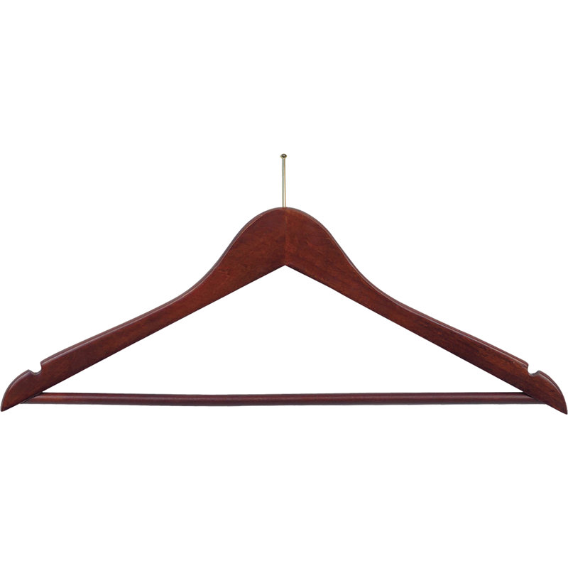 Support en bois anti-vol flat, Noyer, laiton et barre transversale, 100