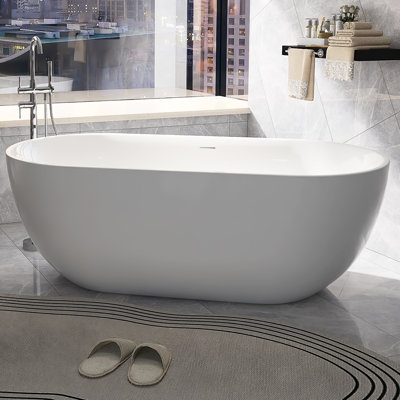 67'' x 31'' Freestanding Soaking Acrylic Bathtub