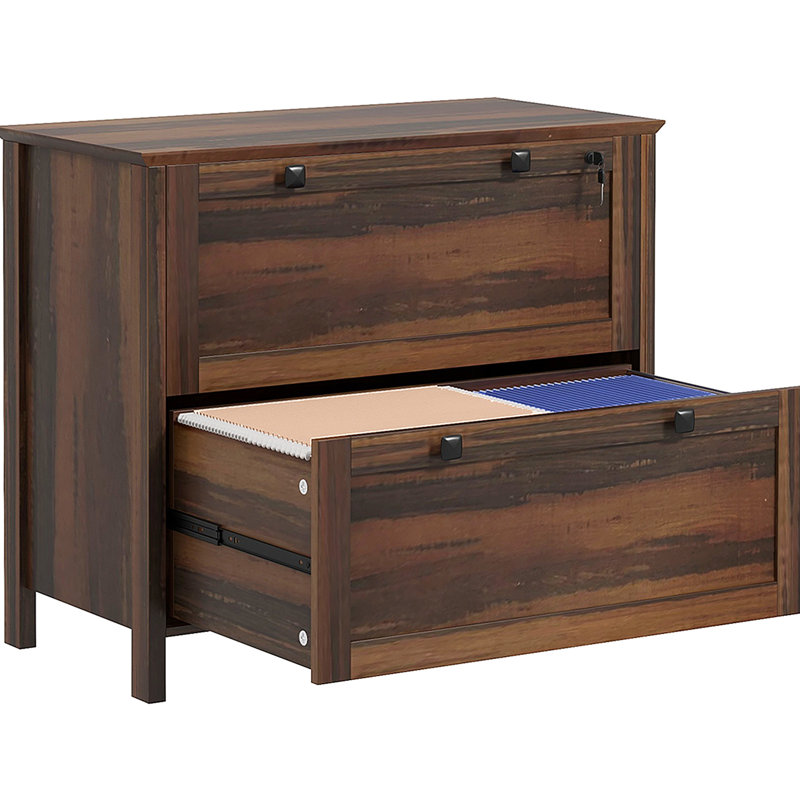 Brown Locking File Cabinet For Home Office Use. 2 Drawer With Adjustable Hanging Bar Letter, A4, Legal. Stylish & Functional. 31.1" L X 15.7" W 28.3" H Lock In Setup. 2 Useful.