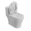 Toilette une pièce Deervalley, toilette encastrée sans rebord de conception compacte avec bouton de chasse supérieur, siège à fermeture rapide à fermeture en douceur inclus, système de siphon à jet, installation au sol, finition blanche