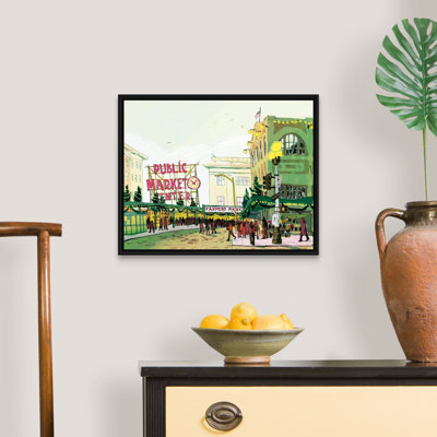 «Pike Place Market Holiday - Seattle, Washington» par Eleanor Doughty, reproduction d'art sur toile
